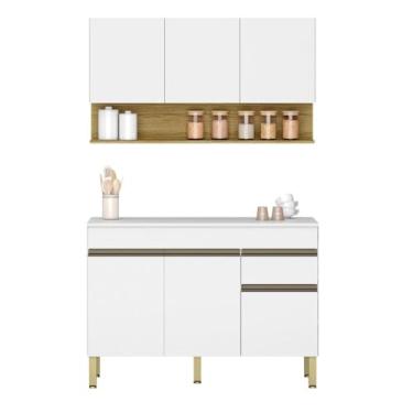 Imagem de Conjunto de Armarios Modulados Line com 6 Portas e 1 Gaveta Supremo/freijo