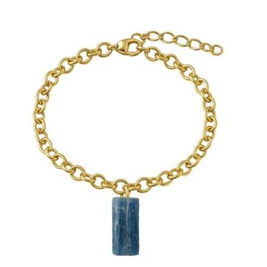 Imagem de Pulseira de Apatita Canudo - Cristal Natural, Banho Ouro 18k