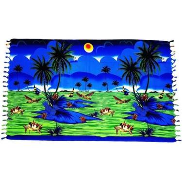 Imagem de Canga de Praia Paisagem Tropical - Azul Marinho - Besakih, Azul marinh