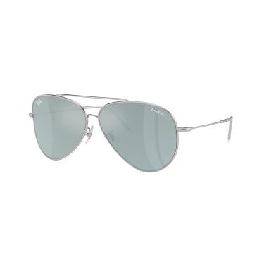 Imagem de Óculos de Sol Ray-Ban Aviator Reverse 0RBR0101S 003/30 Tam 62 / Prata - Lentes Verde Espelhado