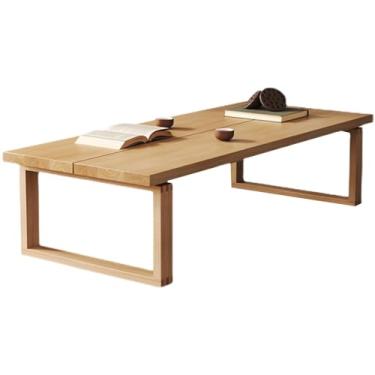 Imagem de Mesa criativa de madeira maciça para sala de estar, mesa de estudo, quarto infantil, mesa ampla com textura clara. Estabilidade de suporte de carga (140 x 60 x 40 cm)