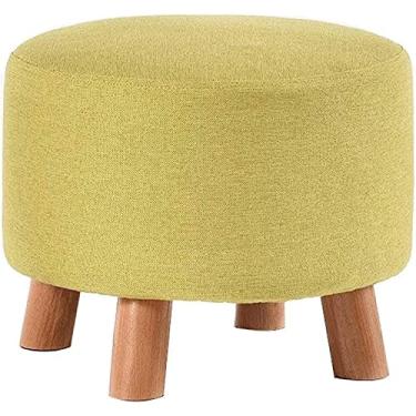 Imagem de Banqueta para os pés, mesa de vestir, apoio para os pés, banquinho criativo de madeira maciça de tecido, banco de sofá para casa, sala de estar, troco, banco, mesa de café, banco curto, 42 × 28 cm