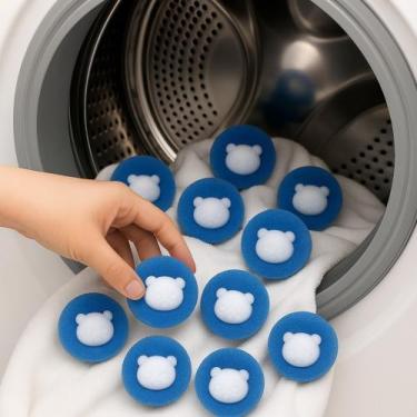 Imagem de Esponja Azul Coletora de Pelos para Máquina de Lavar Remove Fiapos e C