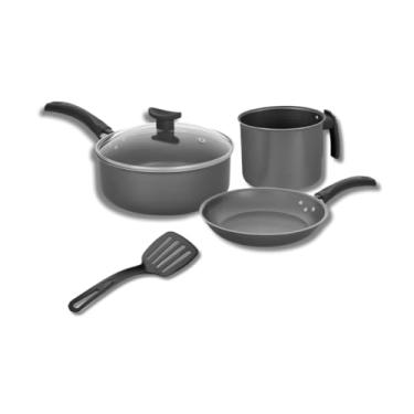 Imagem de Jogo De Panelas Caçarolas Antiaderente Grafite Escolha o Tamanho(Jogo 4 Peças 2)