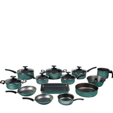 Imagem de Jogo Conjunto de Panelas Antiaderente 13 Peças Tampa de Vidro (13 turquesa)