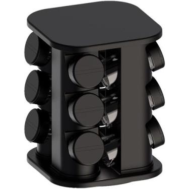 Imagem de Porta Temperos Unitermi Giratório Completo C/ 12 Potes Condimentos Coz