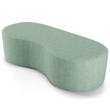 Imagem de Puff Decorativo Orgânico Para Living Quarto 140cm Orbit W01 Linho Verde Menta - Lyam Decor
