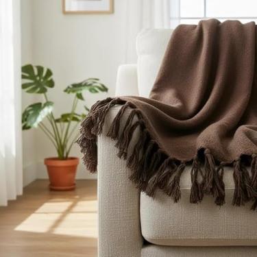 Imagem de Manta Para Sofá 2,40x1,80m 100% Algodão Artesanal (Marrom)