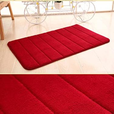Imagem de Tapete de banheiro macio de espuma viscoelástica, antiderrapante, absorvente, tapete de borracha para piso de cozinha, banheiro, rosa, 50 x 120 cm