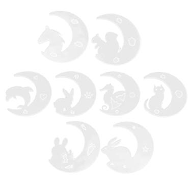 Imagem de linxiaojix Moldes de lua epóxi, kit de resina para iniciantes, molde de lua de silicone, 12 cm, 8 peças/conjunto para ornamentos para decorações de pendurar