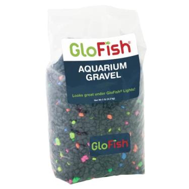 Imagem de GloFish Cascalho de aquário de 2,2 kg, preto com detalhes fluorescentes, complementa tanques GloFish