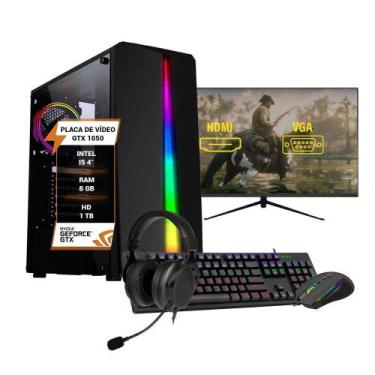 Imagem de Pc Gamer i5 4ª Ger GTX 1050 8GB HD 1TB + Monitor 27 Full HD - Wjinfo