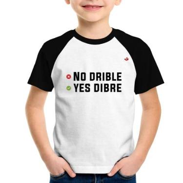 Imagem de Camiseta Raglan Infantil No drible, yes dibre - Foca na Moda, Branco, 