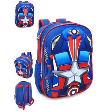 Imagem de Mochila De Costas Infantil Menino Escolar Capitão América - Vozz
