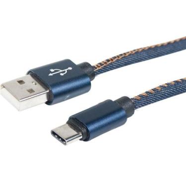 Imagem de Cabo USB FLAT Tape TYPE C 3.0A 1,0M - Jeans BY X-CELL - FLEX