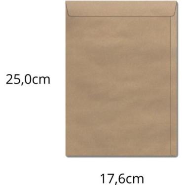 Imagem de Envelope Saco Natural 176X250MM 80G KRAFT Natural Caixa com 250 Unidad
