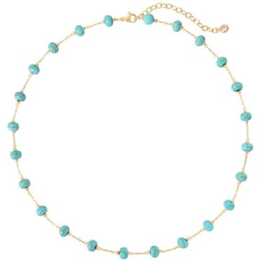 Imagem de BENEIGE Colar feminino delicado banhado a ouro 14 K, corrente simples, minimalista, hipoalergênica, ajustável, joia para presente, Sem Pedra Preciosa