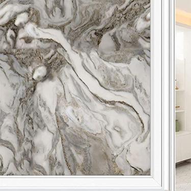 Imagem de Película de janela 3D de mármore, textura de estilo mármore, para porta de vidro, banheiro, sala de estar, L90 x C 190 cm
