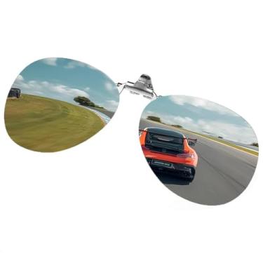 Imagem de FF FRAZALA Óculos de sol polarizados, clip-on aviador, proteção UV antirreflexo, clipe sobre óculos de grau, Prata, One Size