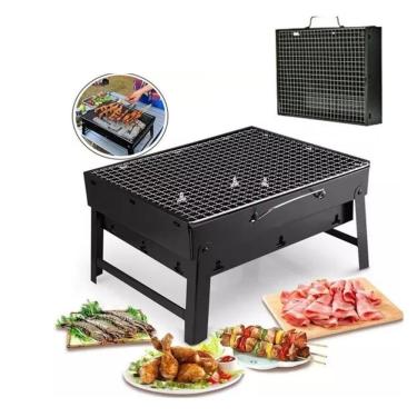Imagem de Churrasqueira Portátil Mini A Carvão Completa Com Grelha Dobrável E Maleta Para Camping...