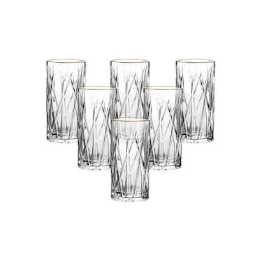 Imagem de Jogo de Copos Altos L’Hermitage Forest com Borda Dourada 350ml - 6 Peças