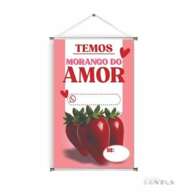 Imagem de Banner pronto Morango do Amor BA 637 medida 45x70 cm arte pronta