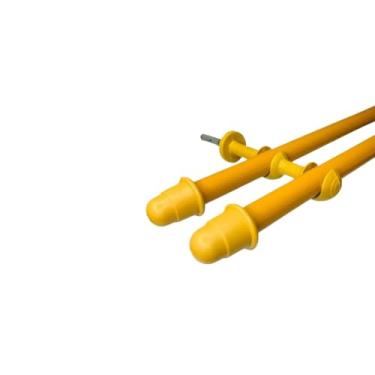 Imagem de Varão de cortina de Aço 2,0 metros Duplo 19mm fino Bastão de cortina Ferro Varão Duplo(Cerejeira)