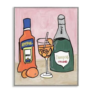 Imagem de Stupell Industries Aperol And Champagne Gray Framed Giclee Art Design por NOLA JAMES, 76 x 61 cm