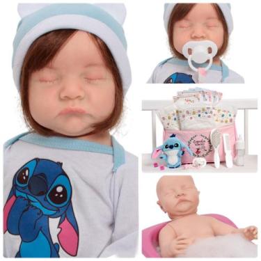 Imagem de Bebê Reborn Boneca Fio a Fio Realista Com Bolsa Acessórios - Cegonha R