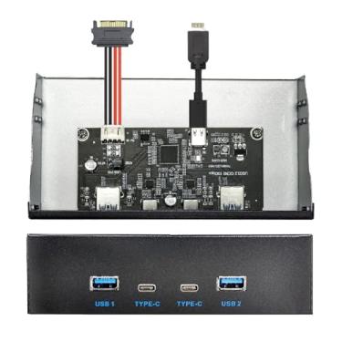 Imagem de Xiwai Painel frontal USB 3.1 de 10 Gbps tipo A e Tipo-C 4 portas HUB para conector tipo E cabo da placa-mãe de 10 Gbps para bandeja de compartimento de CD-ROM de 13.3 cm