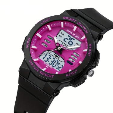 Imagem de Relógio desportivo unissex com ecrã duplo, cronómetro e luz noturna LED