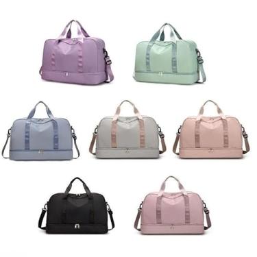 Imagem de Bolsa Mala Para Viagem Academia De Grande Capacidade De Camada Dupla(Cor Aleatorio)