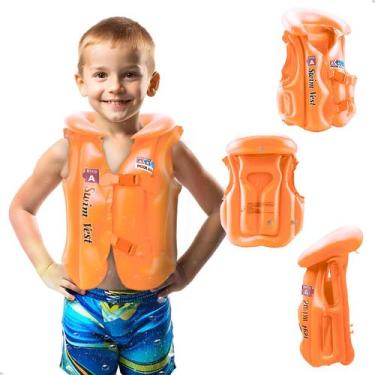 Imagem de Boia Colete Inflável Para Criança Piscina Salva Vidas - M3M, Laranja, 