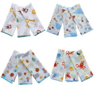 Imagem de Kit Paninho de Boca Fralda 100 Algodão para Bebê Enxoval Maternidade -