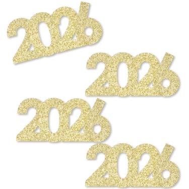 Imagem de Big Dot of Happiness Glitter dourado 2021 – recortes de glitter dourado real sem bagunça – 2021 ano novo chinês ou confete de festa de formatura – conjunto com 24