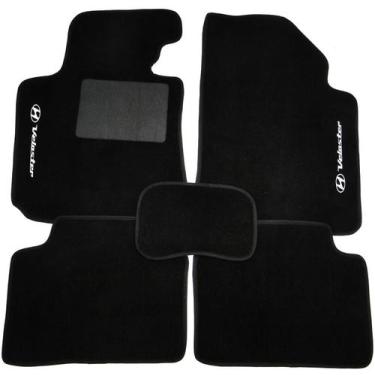 Imagem de Jogo Tapete Veloster Pvc Borracha Preto 4 Peças - Tapecars