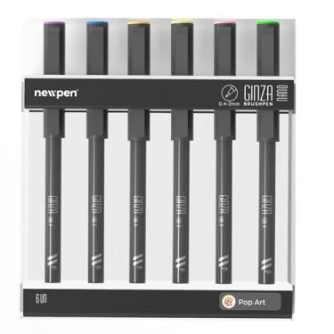 Imagem de Ginza Nano - brush Pen, Pop Art, 6 Unidades, Newpen, Multicor, 17.273