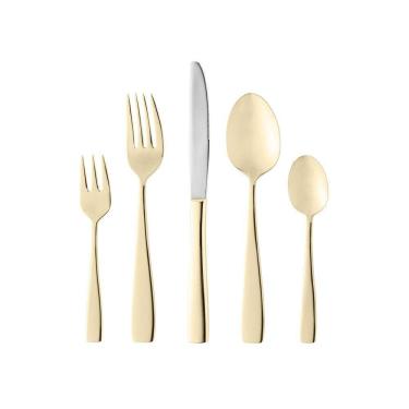 Imagem de Faqueiro Aço Inox 30 Peças Pisa Dourado Wolff