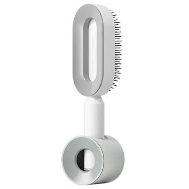 Imagem de Design de Limpeza do Tipo Pressão Pente Cojinhas Ar com Massagem Bolsa Especial Cerdas Macias Recurso Autolimpeza para Cabelo Longo Mulheres Uso em Casa Promover Circulação Danos- Todos os Tipos