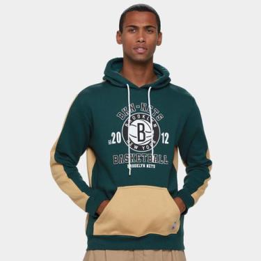 Imagem de Moletom NBA Brooklyn Nets Mitchell & Ness Masculino, Verde militar, G