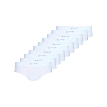 Imagem de Kit com 10 Cuecas Slip Lupo 681-001, Branco, XG