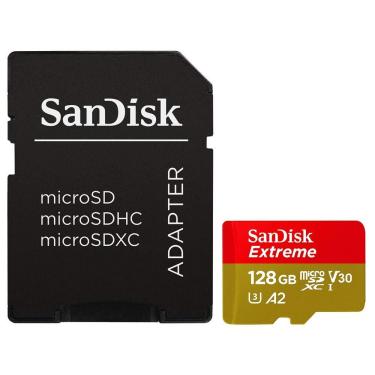 Imagem de Cartão de Memória Micro SD SDSQXAA-128G-GN6AA Extreme U3 V30 4K 128GB Alta Velocidade Sandisk
