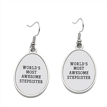 Imagem de Brinco de meia-irmã mais incrível do mundo – Brincos pendentes para meninas – Presente de festa de aniversário dos namorados