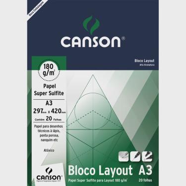 Imagem de Bloco Layout A3 Papel Sulfite Canson Técnico 180g 20 Folhas