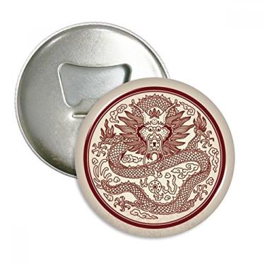 Imagem de Dragão Chinês Animal Círculo Abridor de Garrafa Ímã de Geladeira Emblema Multifuncional