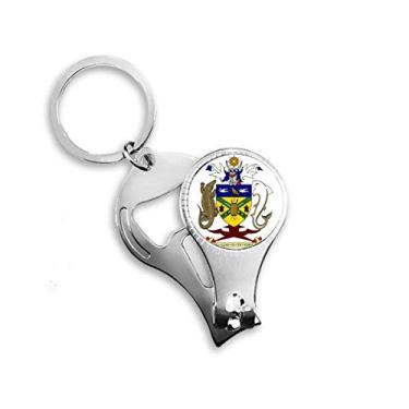 Imagem de mon Islands National Emblem Nail Nipper Ring Chaveiro Abridor de Garrafas Cortador