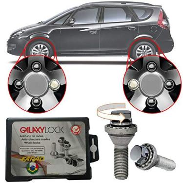 Imagem de Trava Antifurto Anti Roubo de Roda Parafuso Porca Farad Galaxylock Jac J6 2011 à 2016 Com Mais de 10.000 Segredos H1/M