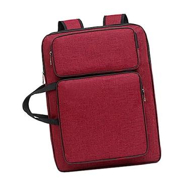 Imagem de Bolsa de portfólio de arte, bolsa de armazenamento de estirador, bolsa de pranchas de esboço de pintura de desenho para esboço de 8k, suprimentos de, Vermelho