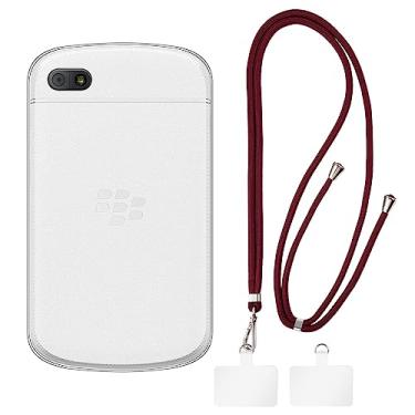 Imagem de Shantime Capa BlackBerry Q10 + cordões universais para celular, pescoço/alça macia de silicone TPU capa protetora para BlackBerry Q10 (3,1 polegadas)