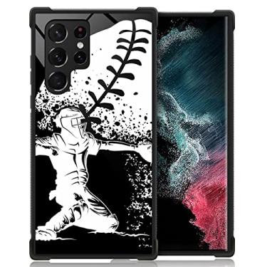 Imagem de CARLOCA Capa compatível com Samsung Galaxy S23 Ultra, design de estampa de apanhador de beisebol em casa para meninas e meninos, capa antiarranhões à prova de choque para Samsung Galaxy S23 Ultra